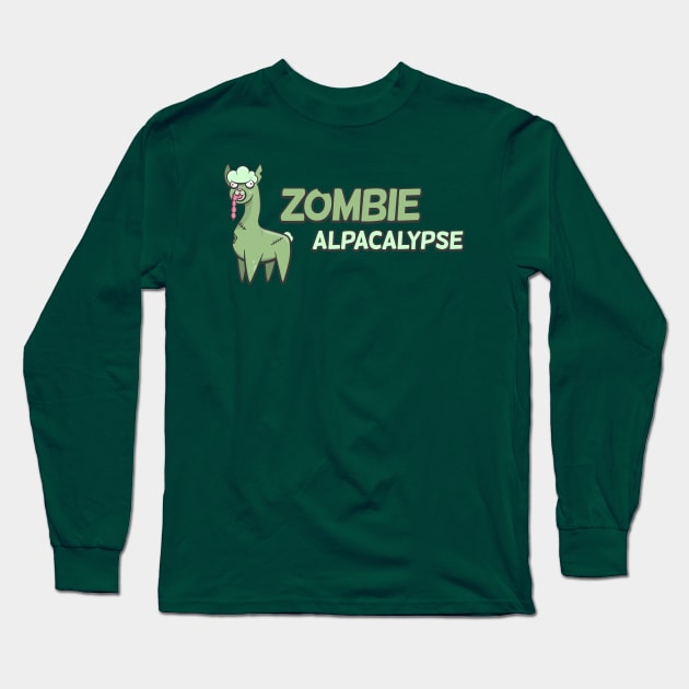 Zombie Alpacalypse II - puns Long Sleeve T-Shirt by slugbunny